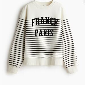 H&M Cream and Black Striped Sweater